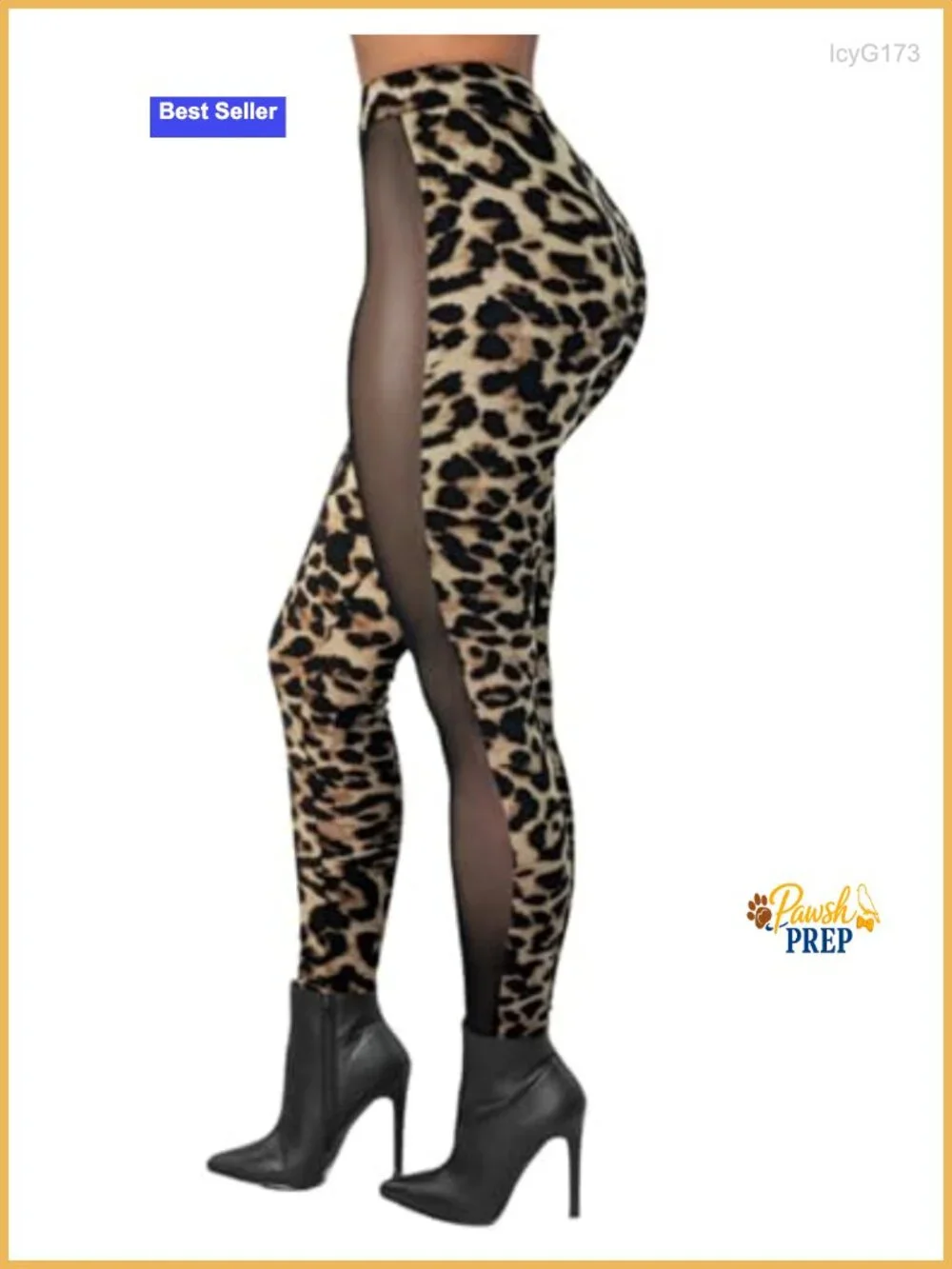 Sheer Mesh High Waisted Leggings Skinny See Through Rave Club Party Animal Print